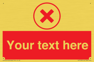 Custom red background, red cross in circle sign